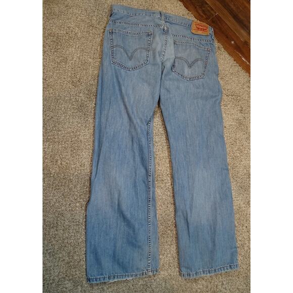 Vintage Levi's 569 Loose Straight Jeans 32x30 Faded Blue Distressed Denim Y2K - Picture 7 of 10